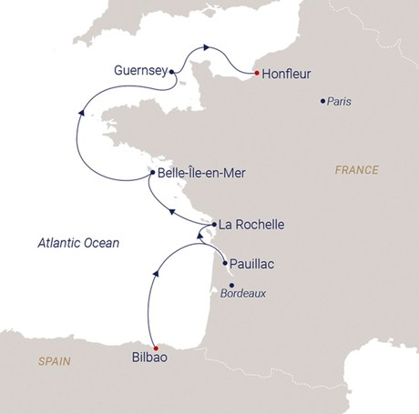 Map for The Taste of the Atlantic Coast - France Sailing Cruise