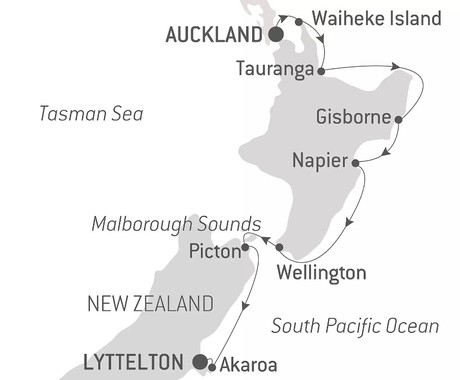 Map for The Best of New Zealand - 10 Days from Auckland to Lyttelton