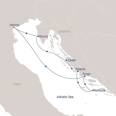 Map for Venice to Venice - 8 Day Adriatic Sailing Cruise