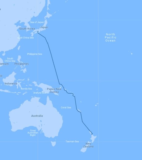 Map for Western Pacific Odyssey - Extension: The Ultimate Birding Voyage from New Zealand, via Papua New Guinea, to Japan