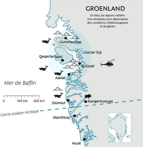 Map for Wild Greenland: A Dramatic Iceberg Experience
