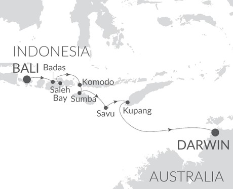 Map for The Wonders of the Indonesian Archipelago - From Bali to Darwin