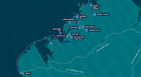 Map for Exploration Quest - 11 Day Kimberley Coast Cruise