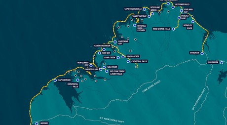 Map for Ultimate Quest - 14 Day Kimberley Cruise