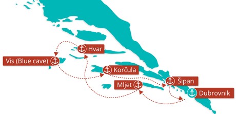 Map for Dubrovnik Discovery Cruise