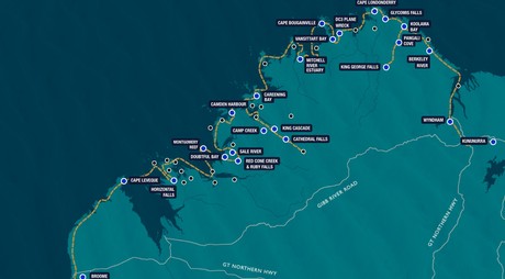 Map for Beyond Adventure - 21 Day Kimberley Cruise