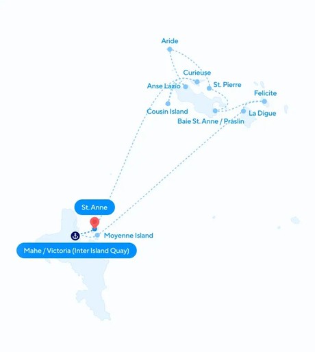 Map for Seychelles 7-Nights Cruise
