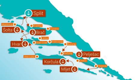 Map for Croatia Bike Cruise