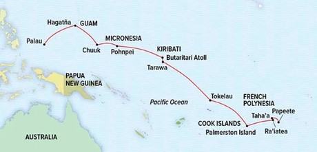 Map for Journey Across the Remote Pacific