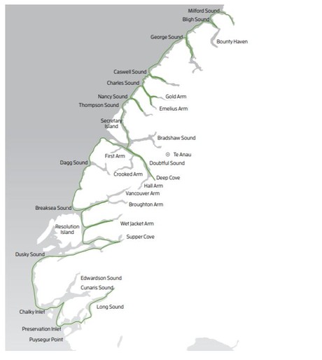 Map for All of The Fiords: The Ultimate Fiordland Experience
