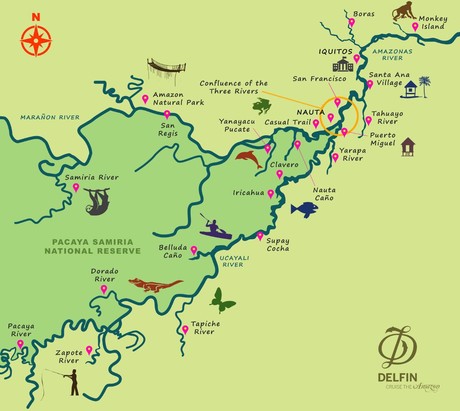 Map for Amazon River Cruise (4 days)
