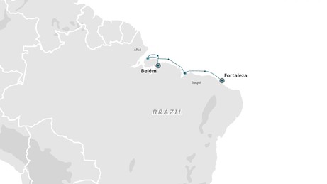 Map for Rivers & Coasts: The Amazon to Fortaleza Expedition