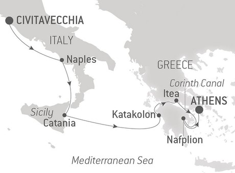 Map for Ancient Civilisations, from Italy to Greece