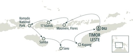 Map for Ancient Rituals & Living Dragons - A 9-Night Cruise to East Timor