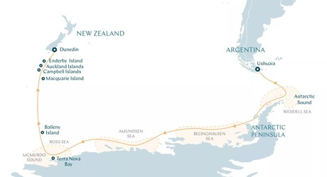Map for Western Antarctica Semi-Circumnavigation