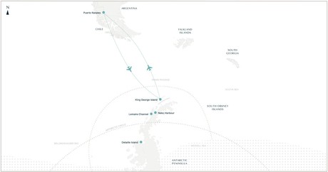 Map for Antarctic Circle Micro Fly Cruise