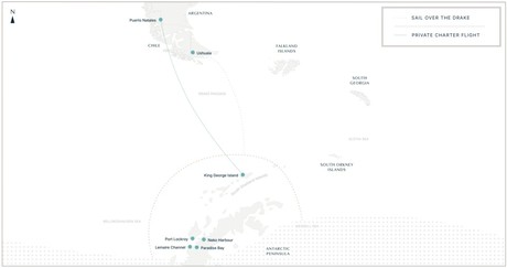 Map for Antarctic Fly Micro Cruise — Sail One Way