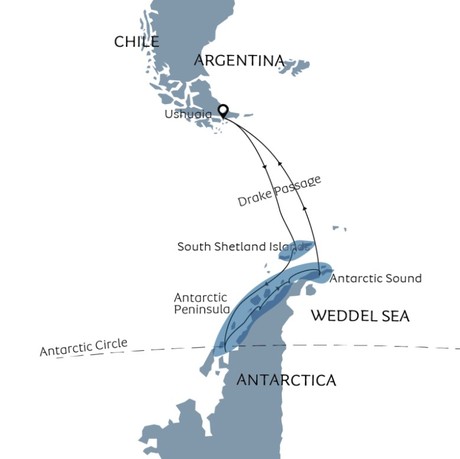 Map for The Antarctic Adrenaline Adventure - No Set Itinerary Expedition