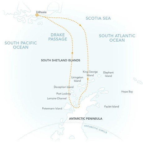 Map for Antarctic Peninsula: An Explorer’s Expedition