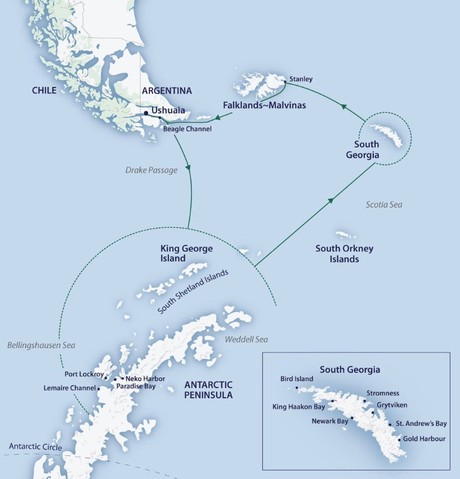 Map for Antarctica Complete aboard Sylvia Earle