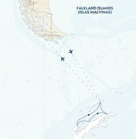 Map for Antarctica Direct: Fly the Drake Passage 9-Day
