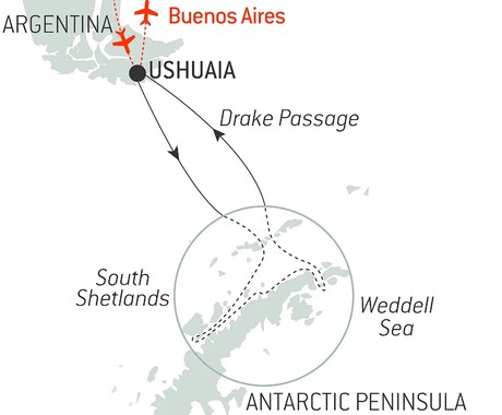 Map for Antarctica: The White Continent – with Smithsonian Journeys