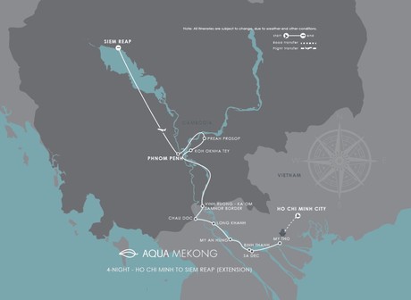 Map for Explorer Extension Cruise - From Ho Chi Minh City To Siem Reap