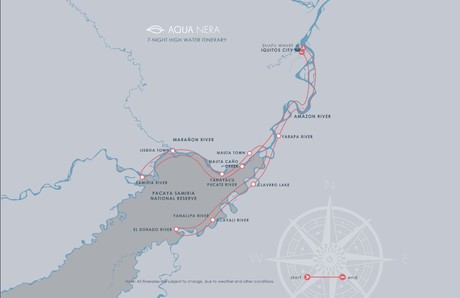 Map for Amazon Expedition Cruise (Aqua Nera)