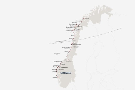 Map for Arctic Capital to the West Fjords - Expedition Cruise