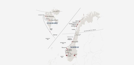 Map for Arctic Norway Frontier - Svalbard, Fjords & Oslo