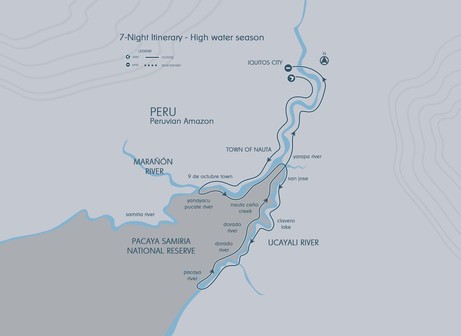 Map for Aria Amazon Expedition Cruise 