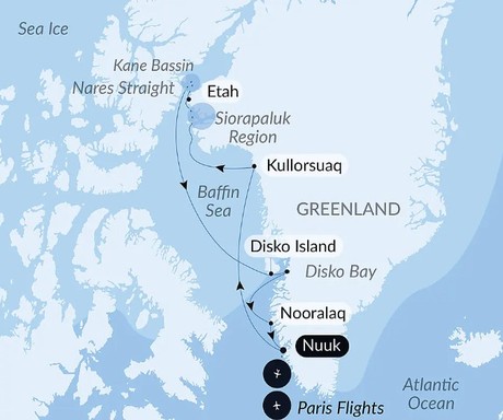 Map for At the Edge of the High Arctic - Greenland Luxury Expedition Cruise