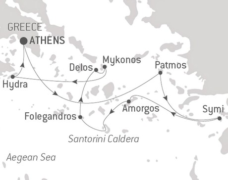 Map for At the Heart of the Greek Islands with Ponant