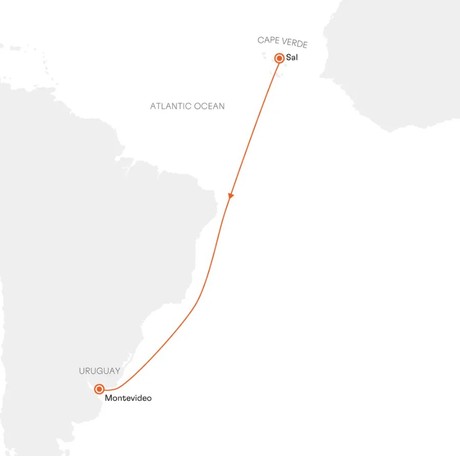 Map for Atlantic Crossing: a Little Time Out Between the Continents
