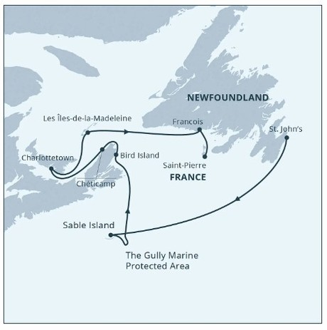 Map for Sable Island, Cape Breton, Newfoundland, and the Magdalen Islands: Atlantic Island Odyssey