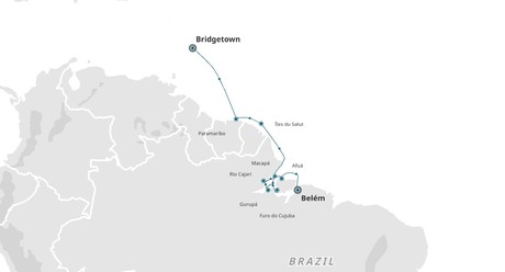 Map for Atlantic to Amazon: A South American Passage