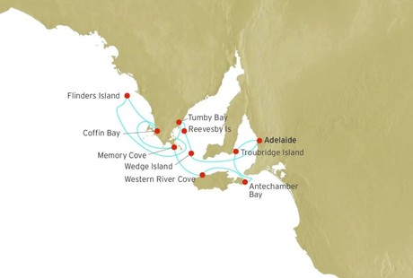 Map for Wild Islands & Walks of South Australia