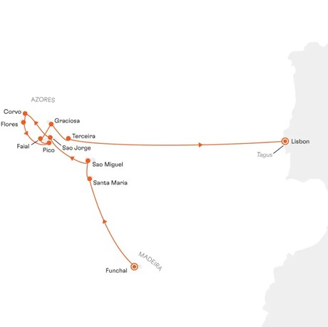 Map for Azores: an Atlantic Hiker’s Paradise Cruise