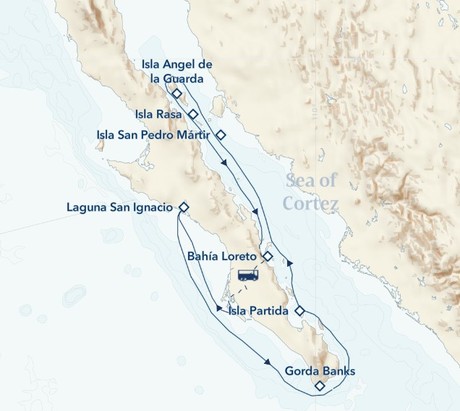 Map for Baja California: A Remarkable Journey aboard NG Venture