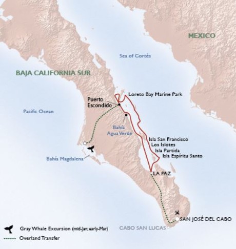 Map for Baja's Bounty aboard Safari Voyager