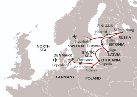 Map for Hidden Baltic & Scandinavia