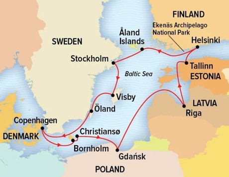 Map for Circumnavigating the Baltic Sea