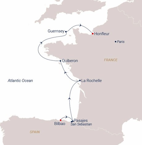 Map for Between the Basque Country and Normandy - Sailing Cruise