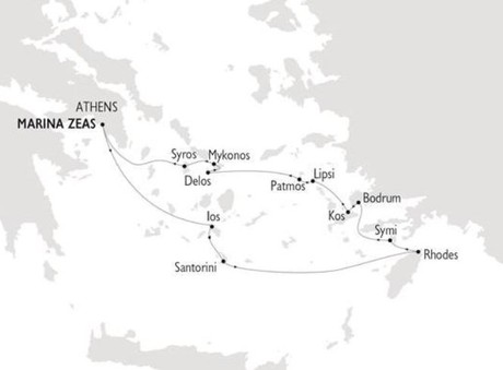Map for Best of Greece & Turkey aboard Variety Voyager