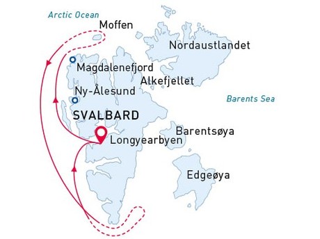 Map for The Best of Svalbard in One Week - West Svalbard Expedition Cruise