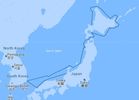Map for Beyond Japans National Parks: Japan Cruise Kanazawa to Otaru including Hokkaido & South Korea