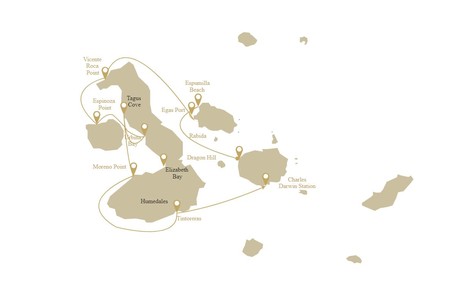 Map for Galapagos Bonita Western Route A