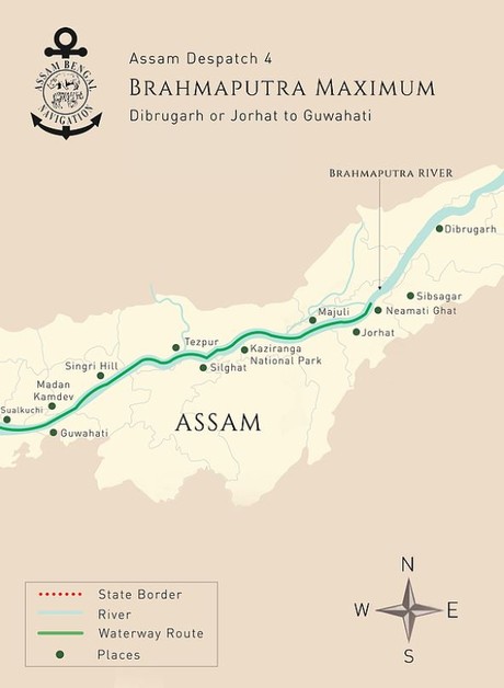Map for Brahmaputra Maximum - 11 Day India River Cruise