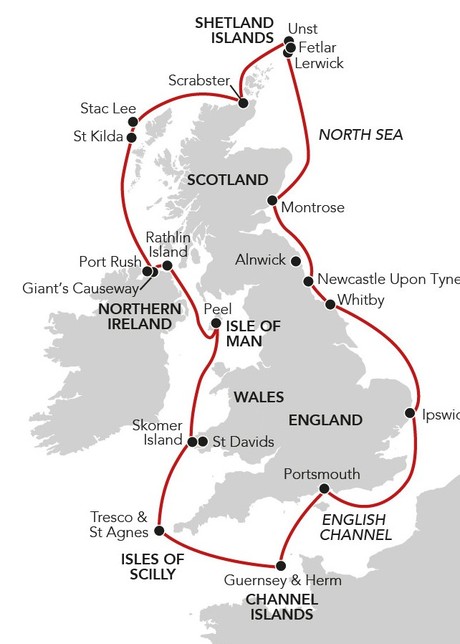 Map for British Isles Odyssey