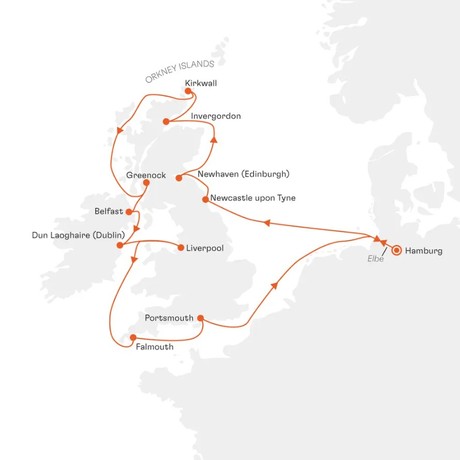 Map for British Summer Finale Small Ship Cruise